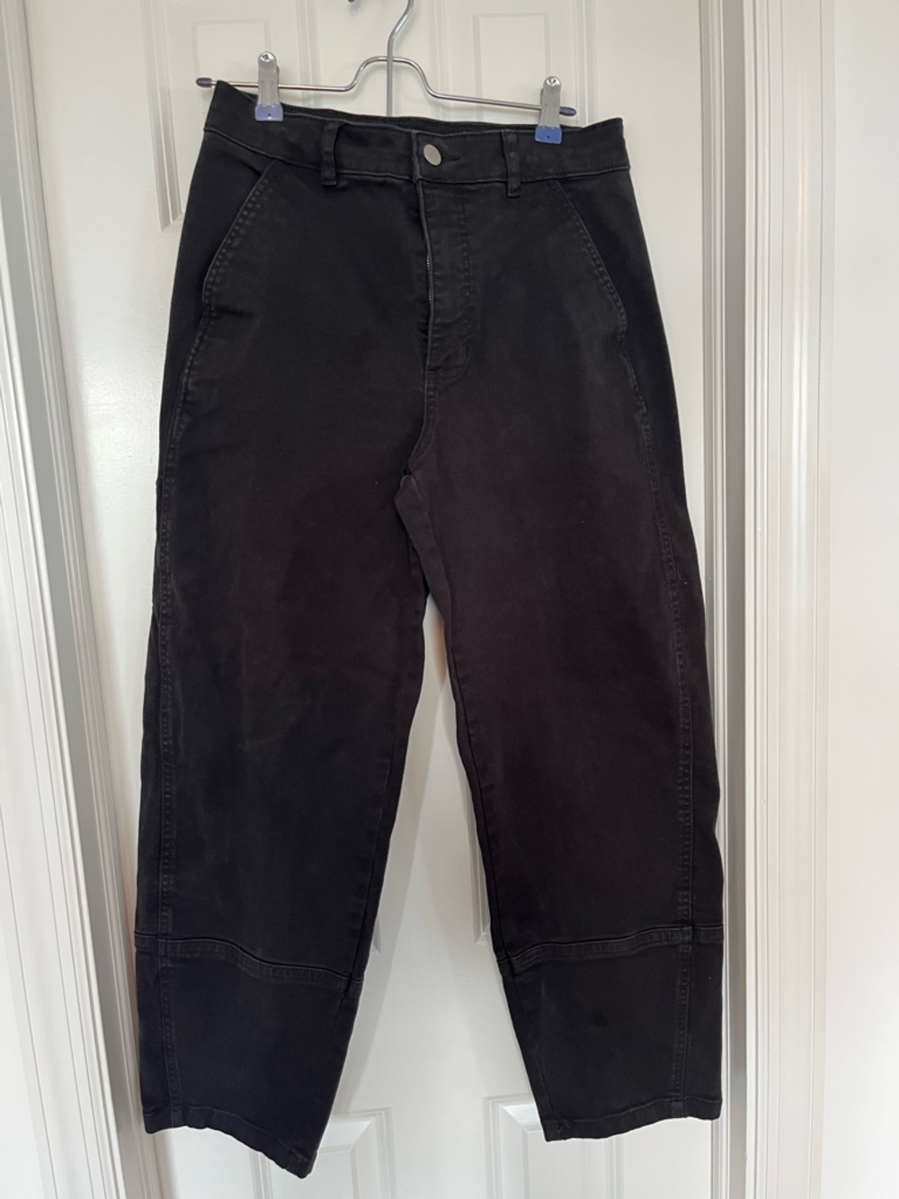 Everlane The Utility Barrel Pant in Washed Black - Organic Cotton - Size 6 Tall